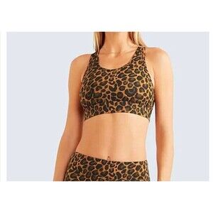 Fisch Bikini Top Women's Sz Small Leopard Animal Print Sport Made in Italy